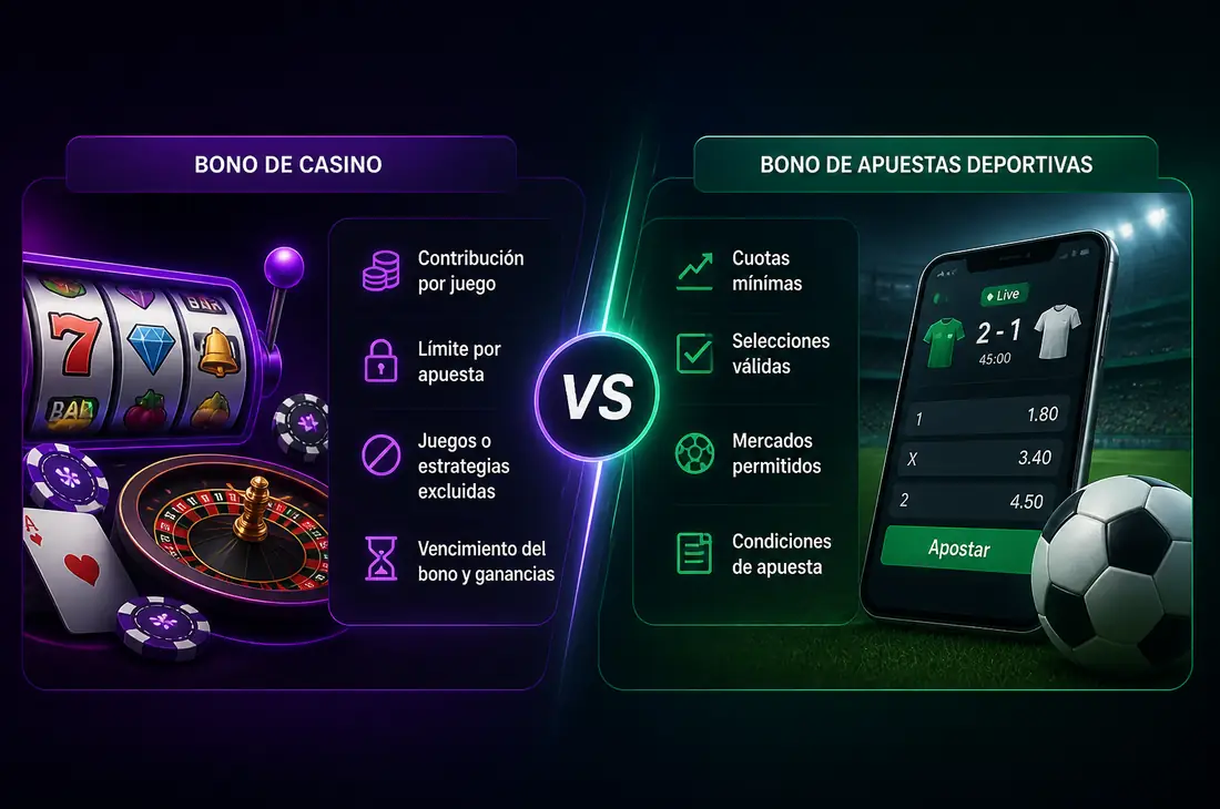 Comparativa bonos de casino y apuestas deportivas