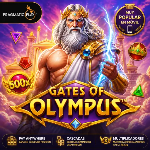 Miniatura de Gates of Olympus con Zeus y logo visible