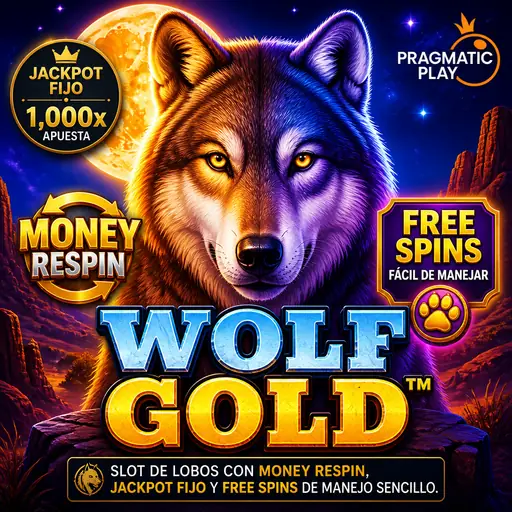 Miniatura de Wolf Gold con lobo y paisaje americano
